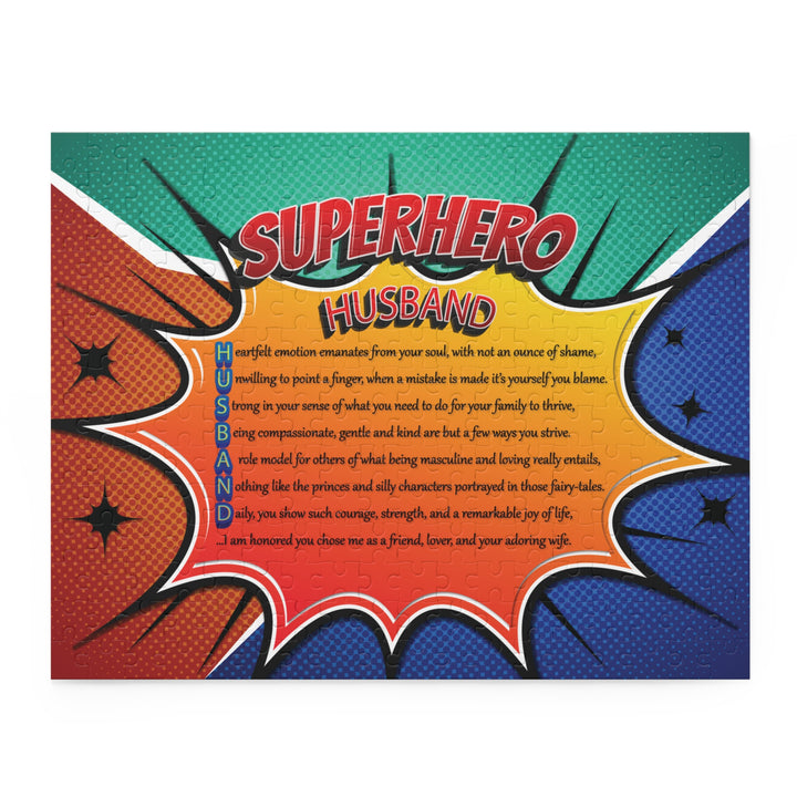 Husband Acrostic Poem Puzzle - Superhero Comic Design