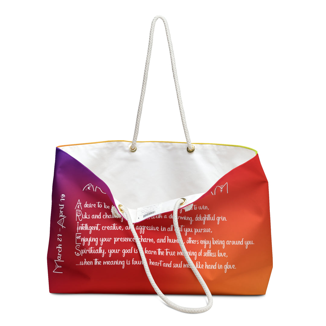 Aries Acrostic Poem Weekender Bag