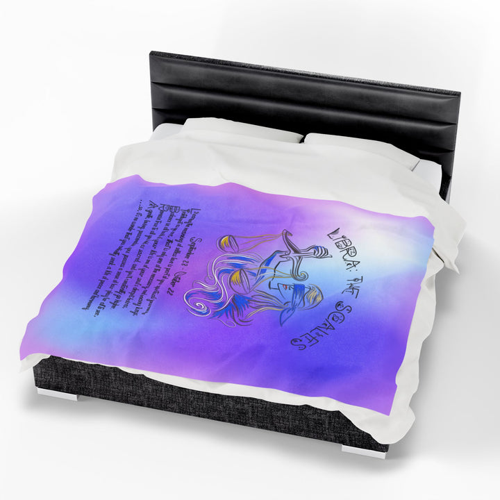 Libra Acrostic Poem Velveteen Plush Blanket - Colored
