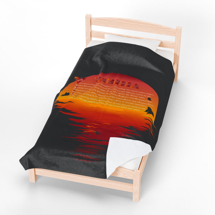 Namesakes  Acrostic Poem on Velveteen Plush Blanket - Sunset Reflection
