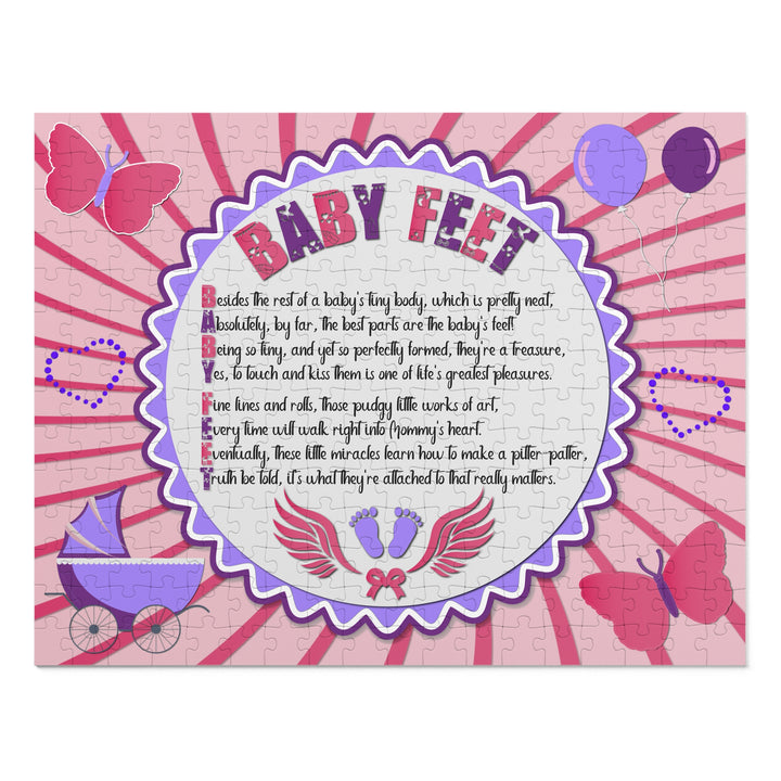 Baby Steps Acrostic Poem Jigsaw Puzzle - "Baby feet" - Pink