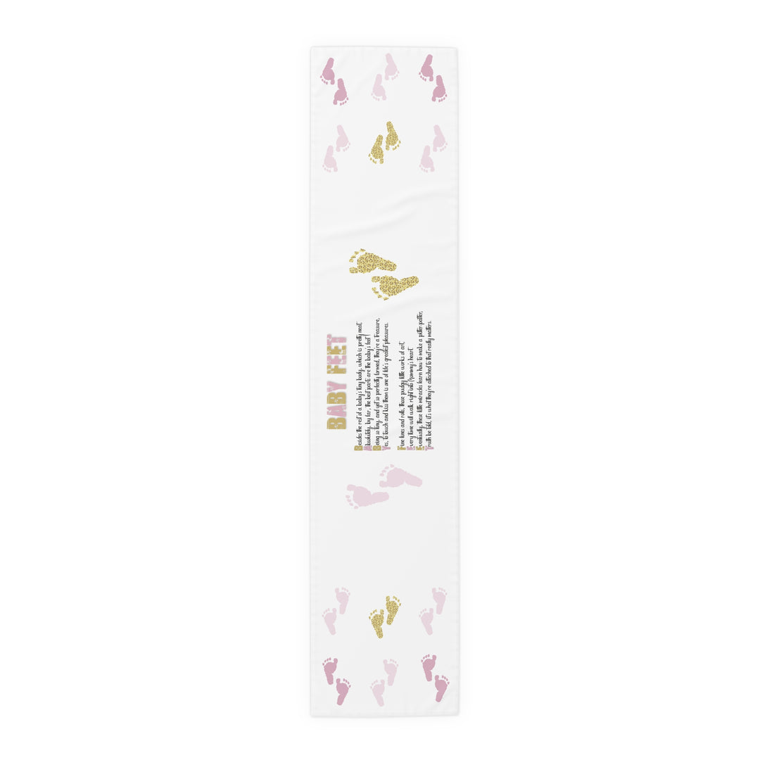 “Baby Feet” Table Runner - Pink-Gold - No Personalization