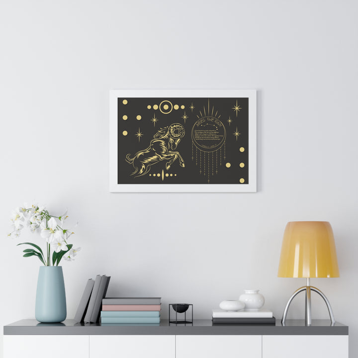 Written in the Stars Framed Horizontal Acrostic Poem Print - Aries