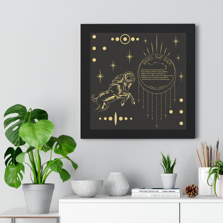 Written in the Stars Framed Horizontal Acrostic Poem Print - Aries