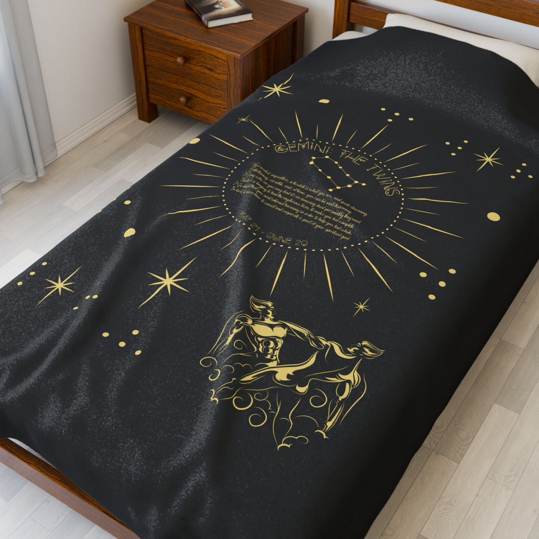 Gemini Acrostic Poem Velveteen Blanket