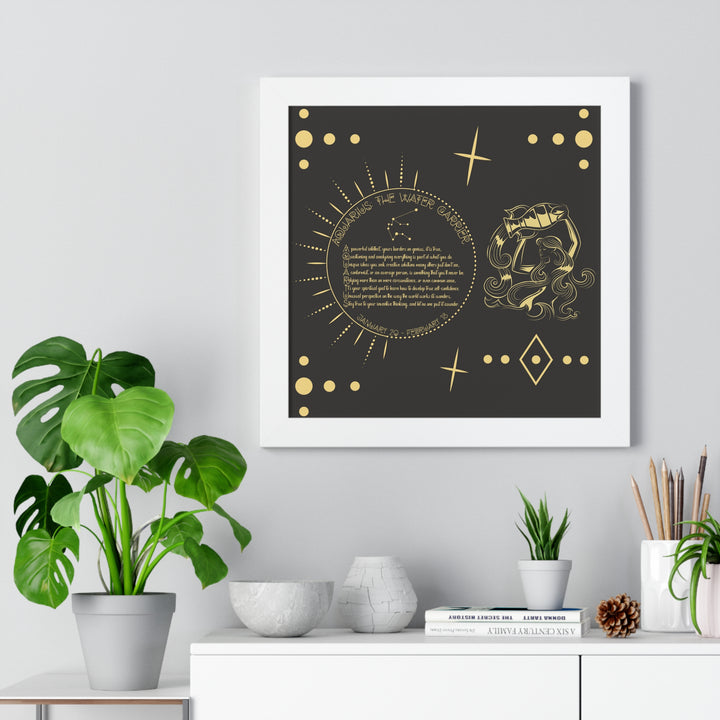 Written in the Stars Framed Acrostic Poem Print - Aquarius
