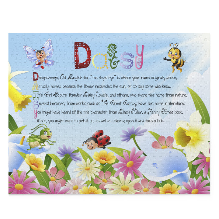 Namesakes Acrostic Name Poem Puzzle - Flowers and Insect Design