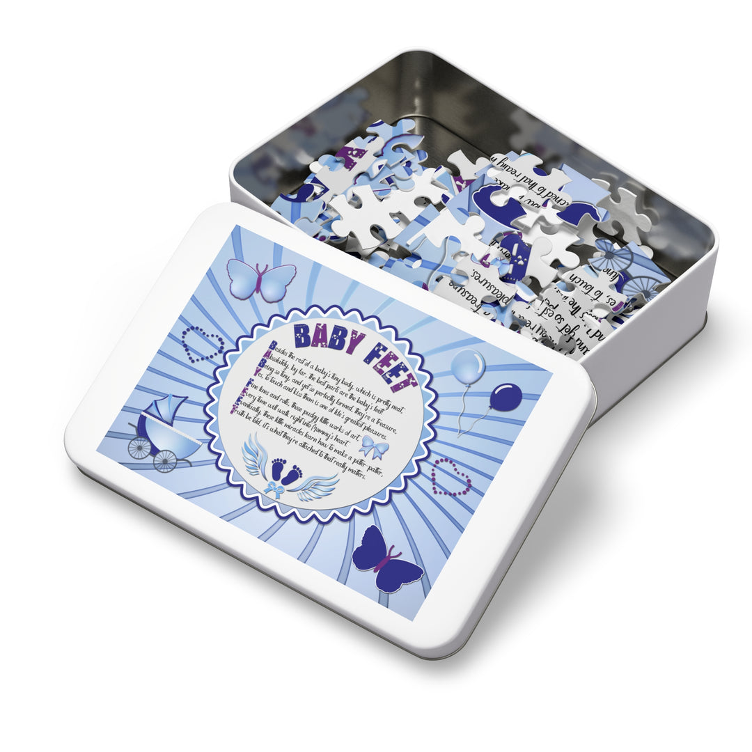 Baby Steps Acrostic Poem Jigsaw Puzzle - "Baby feet" - Blue