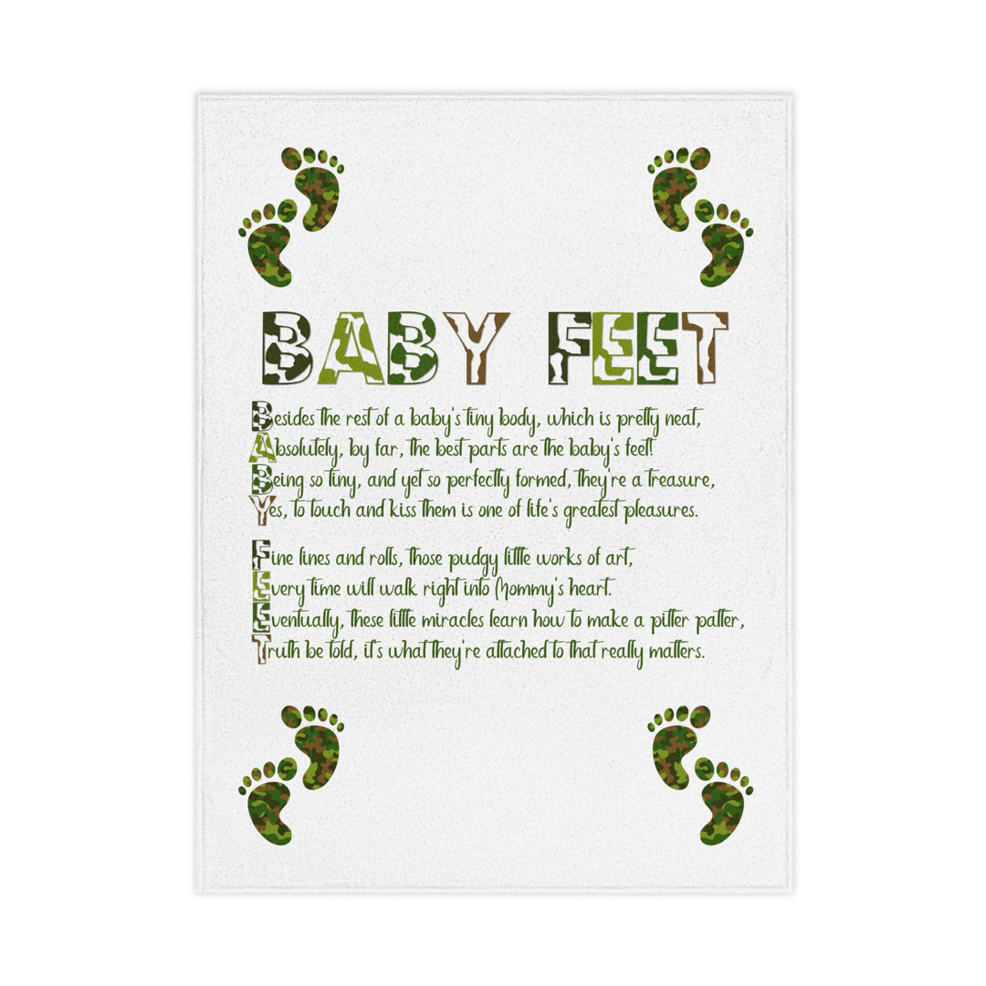 Baby Feet Acrostic Poem Blanket - Camo