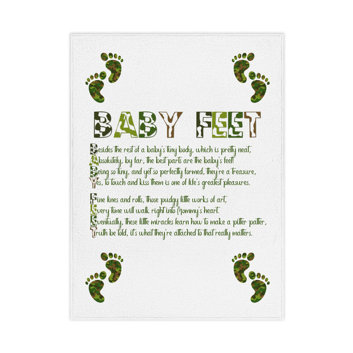 Baby Feet Acrostic Poem Blanket - Camo