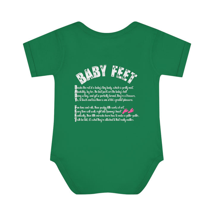 Baby Steps "Baby Feet" Acrostic Poem Bodysuit - Pink Footprints