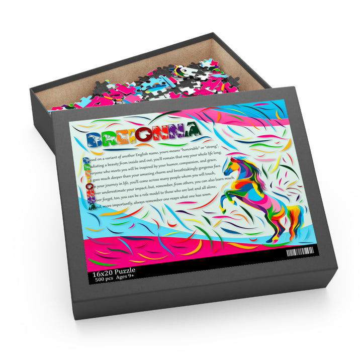 Namesakes, Personalized Acrostic Name Puzzle - Vibrant Horse Design