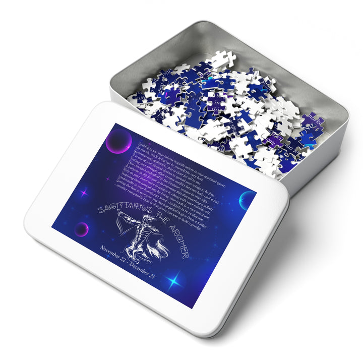 Sagittarius Acrostic Poem Puzzle - Tin Box