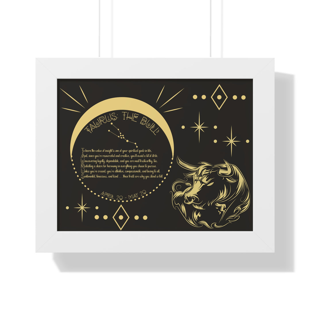 Written in the Stars Framed Acrostic Poem Print - Taurus