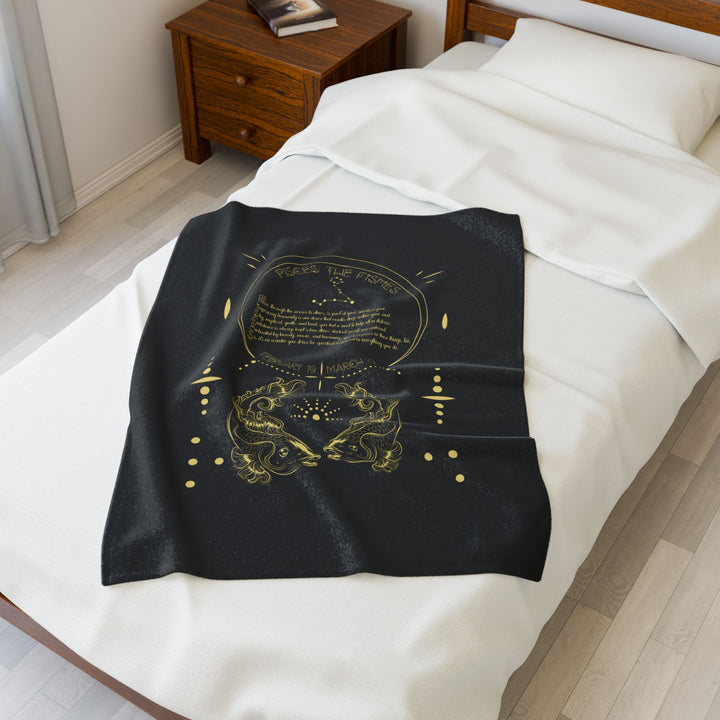 Pisces Acrostic Poem Velveteen Blanket