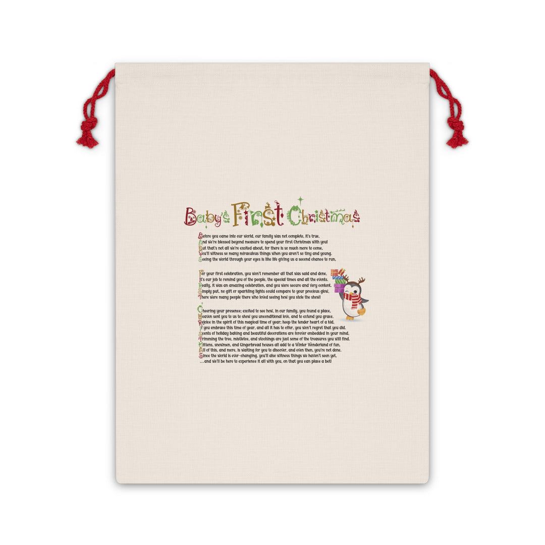 Baby's First Christmas Acrostic Poem Gift Bag - Penguin