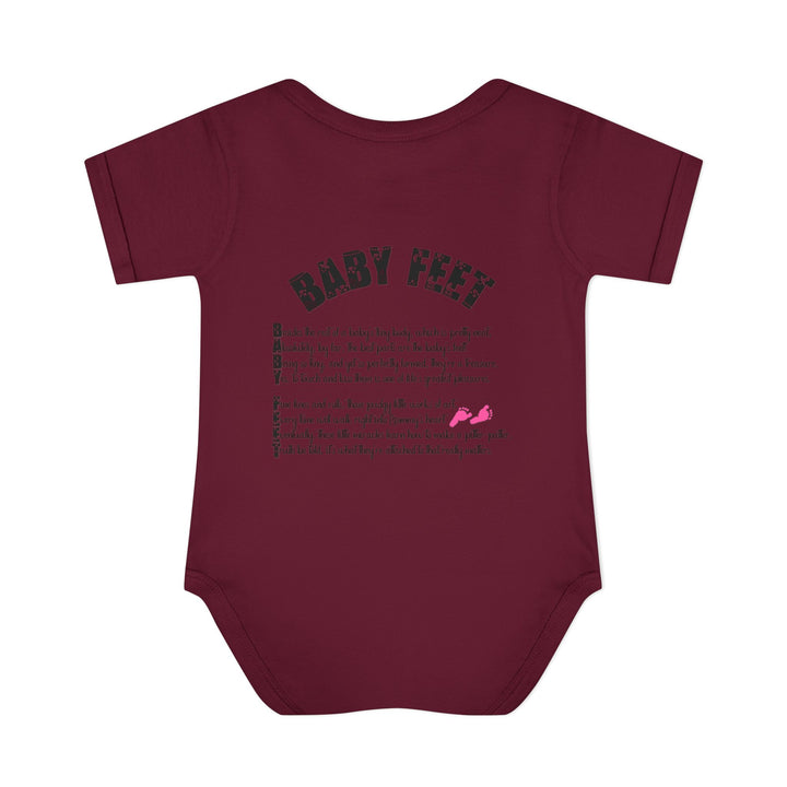 Baby Steps "Baby Feet" Acrostic Poem Bodysuit - Pink Footprints