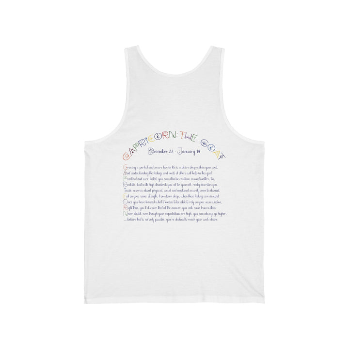 “Capricorn” Unisex Acrostic Poem Jersey Tank