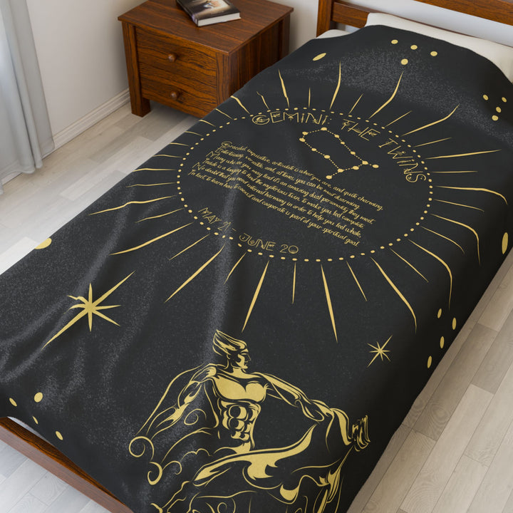 Gemini Acrostic Poem Velveteen Blanket