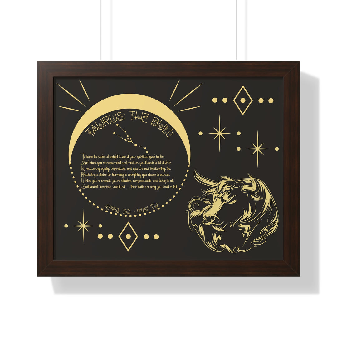Written in the Stars Framed Acrostic Poem Print - Taurus