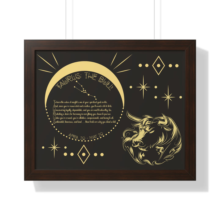 Written in the Stars Framed Acrostic Poem Print - Taurus
