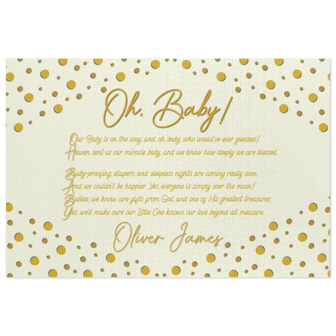 Oh, Baby! Acrostic Poem Puzzle - Personalized - Tin Box
