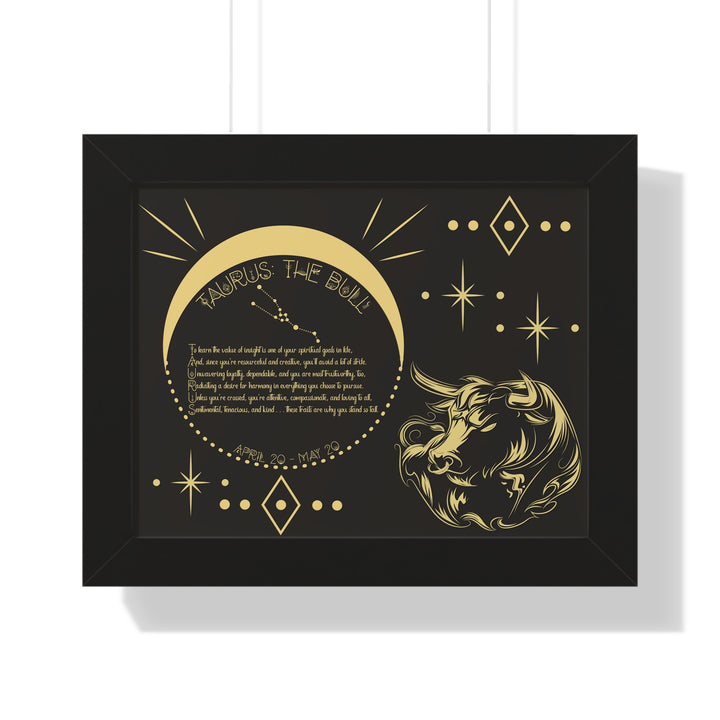 Written in the Stars Framed Acrostic Poem Print - Taurus