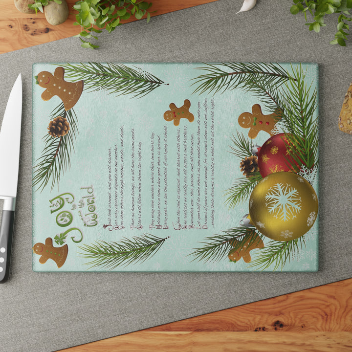It's Just a Phrase Glass Cutting Board - "Joy to the World"