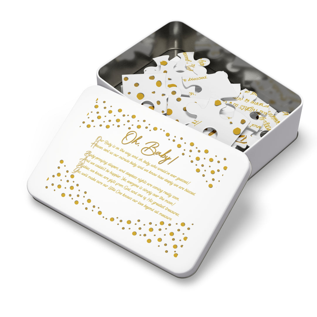 Oh, Baby! Acrostic Poem Jigsaw Puzzle - No Personalization - Tin Box