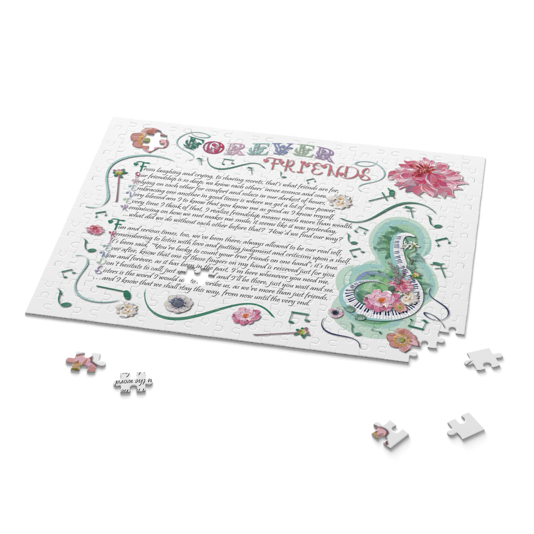 Forever Friends Acrostic Jigsaw - Musical Notes and Flowers