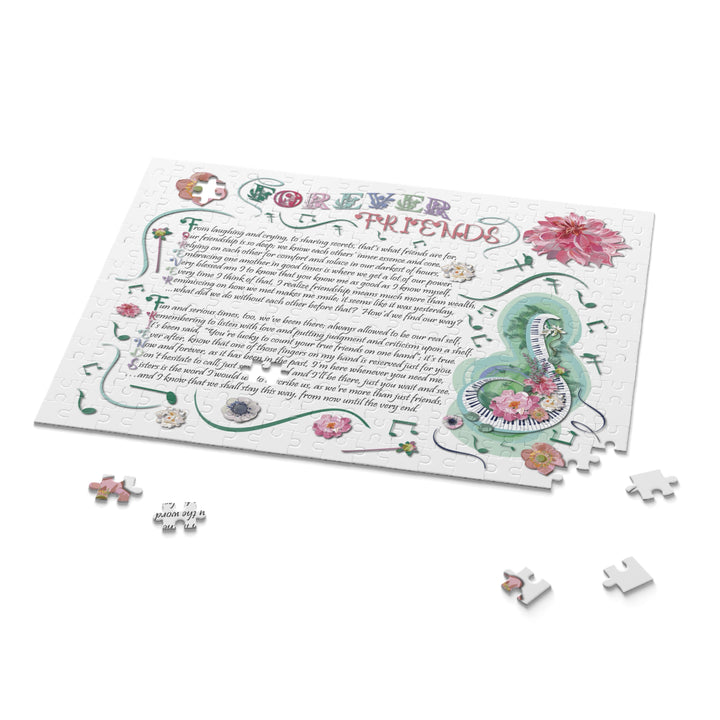Forever Friends Acrostic Jigsaw - Musical Notes and Flowers