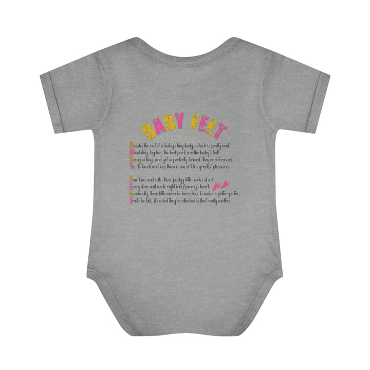 Baby Steps "Baby Feet" Acrostic Poem Bodysuit - Pink Footprints