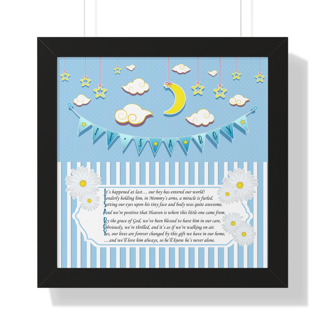 Baby Steps "It's a Boy" Framed Print Collection - No Personalization