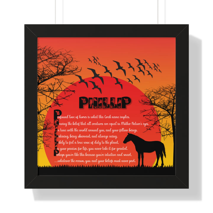 Namesakes Framed Acrostic Poem Print - Horse