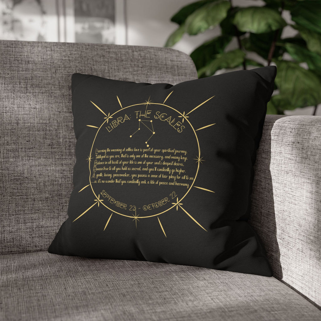 Libra Acrostic Poem Pillow Cover
