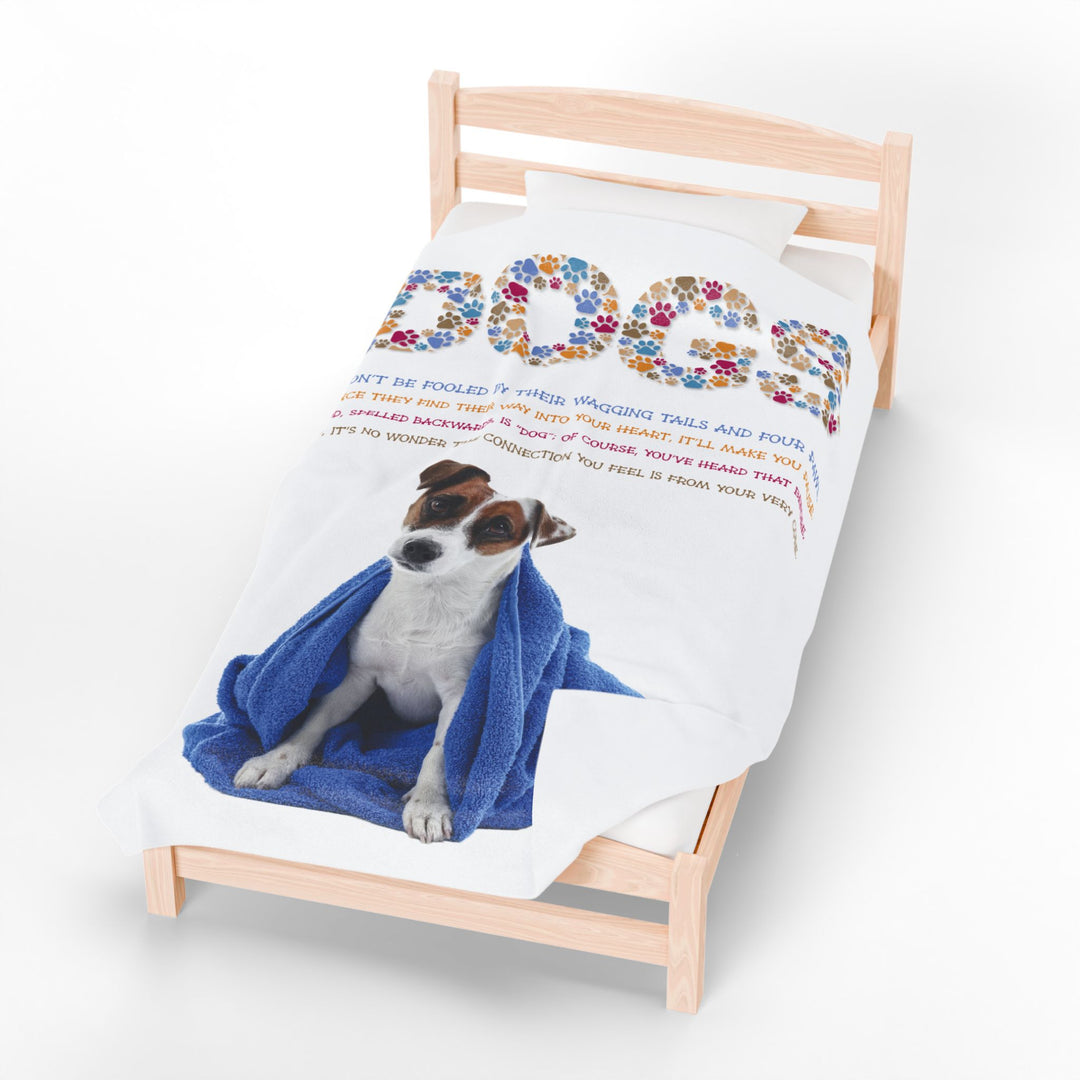 Dogs Acrostic Poem Velveteen Plush Blanket