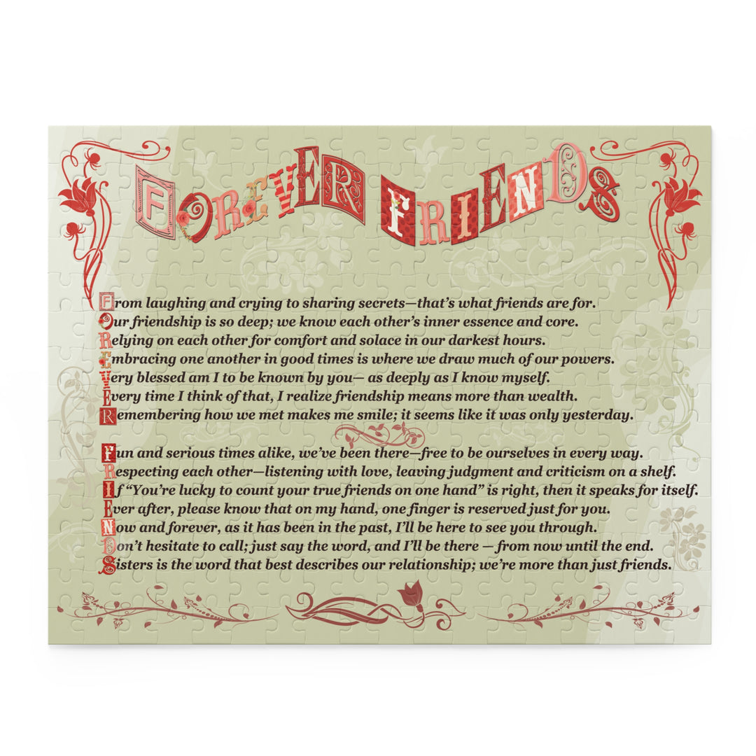Forever Friends Acrostic Poem Puzzle - Whimsical - Cardboard Box