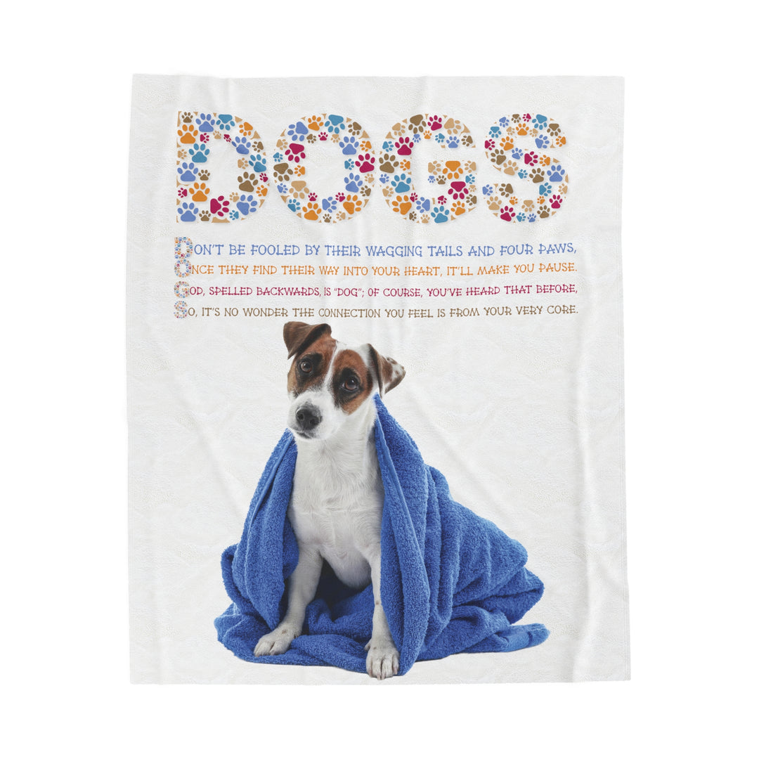 It's Just a Phrase Velveteen Plush Blanket with Acrostic Poem "Dogs" - Terrier