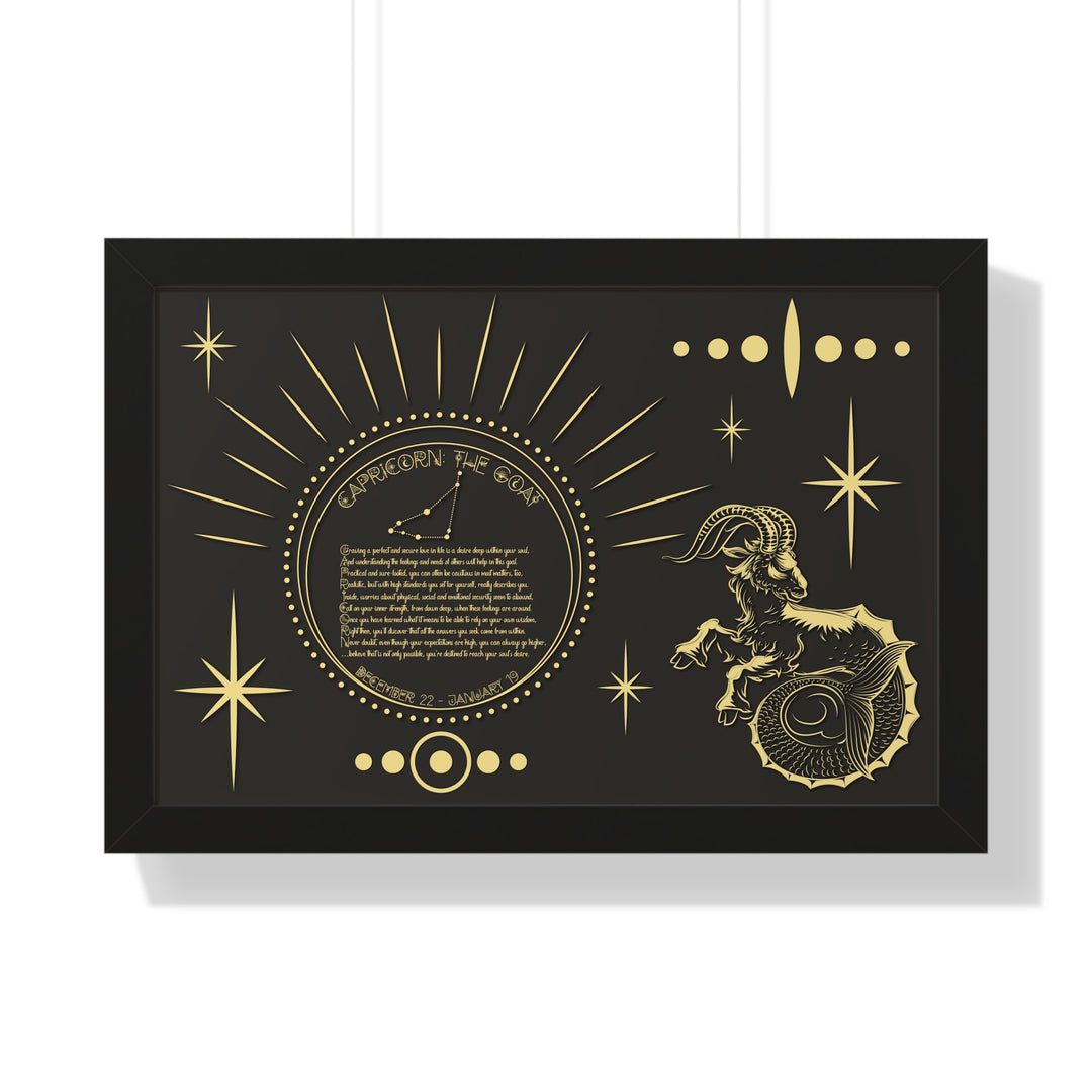 Written in the Stars Framed Horizontal Acrostic Poem Print - Capricorn