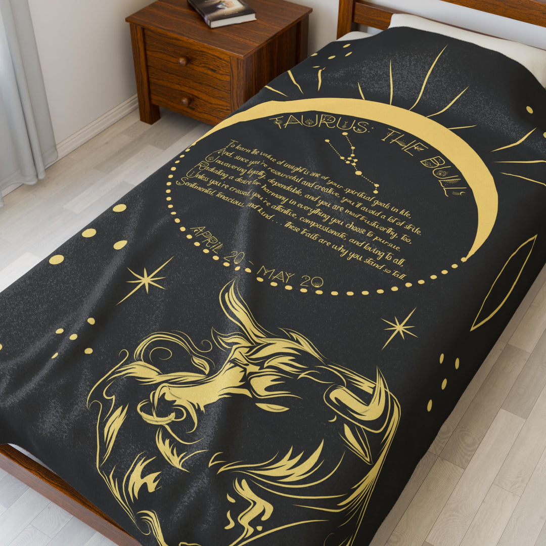 Taurus Acrostic Poem Velveteen Blanket