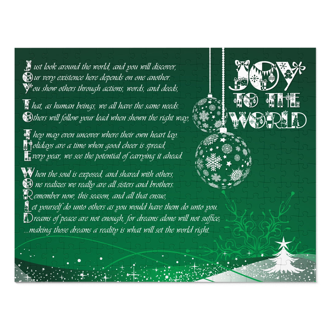 Joy to the World Acrostic Poem Puzzle - Ornaments-Green- Tin Box