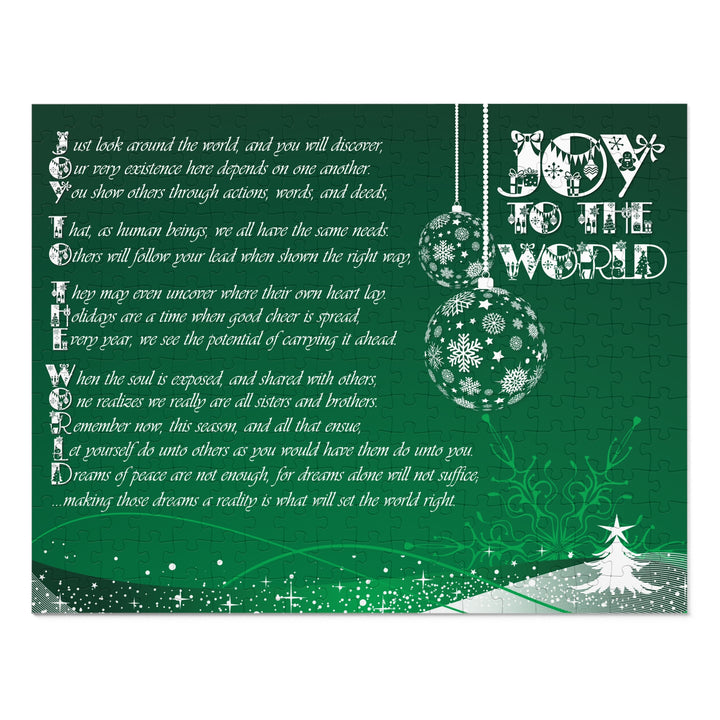 Joy to the World Acrostic Poem Puzzle - Ornaments-Green- Tin Box