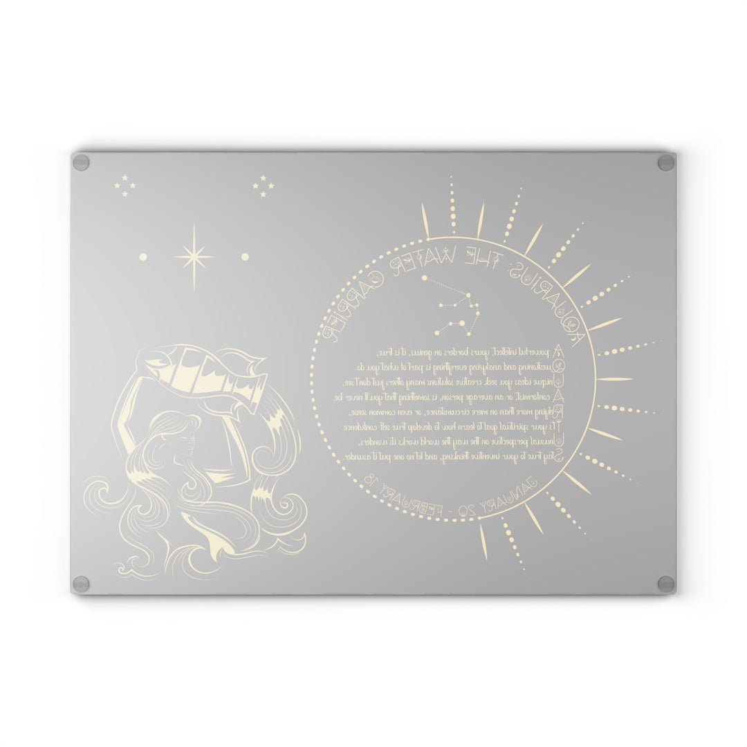 Aquarius Acrostic Poem Glass Cutting Board