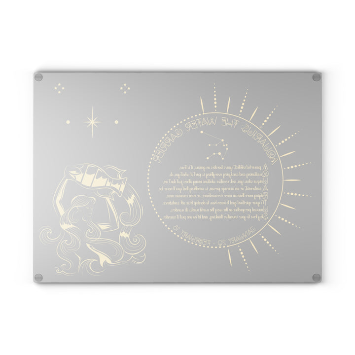 Aquarius Acrostic Poem Glass Cutting Board