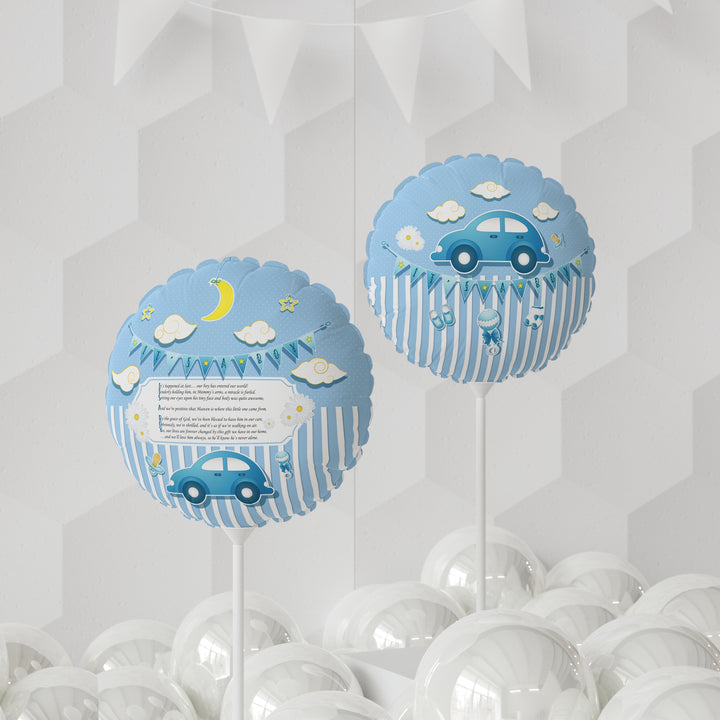 It's a Boy 11" Acrostic Poem Balloon  -  Stripes-Car No Personalization