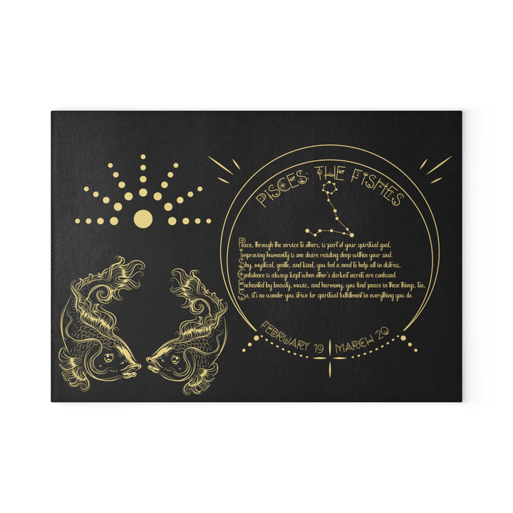 Pisces Acrostic Poem Glass Cutting Board