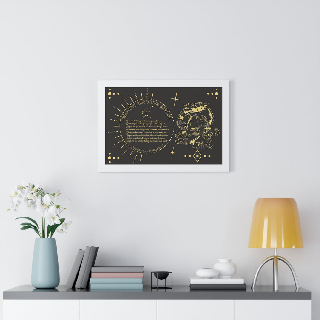 Written in the Stars Framed Acrostic Poem Print - Aquarius