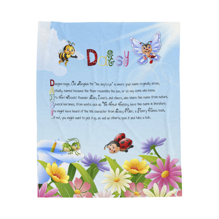 Namesakes Personalized Velveteen Plush Blanket with Acrostic Poem Spelling Out a Name