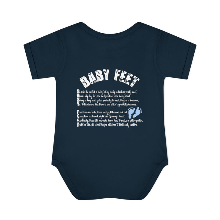 Baby Feet Acrostic Poem Baby Bodysuit - Blue Footprints