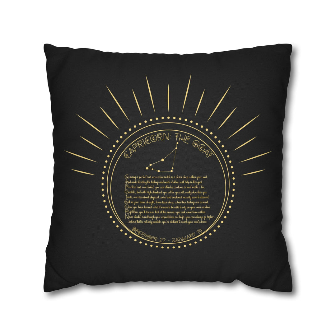 Capricorn Acrostic Poem Pillow Cover
